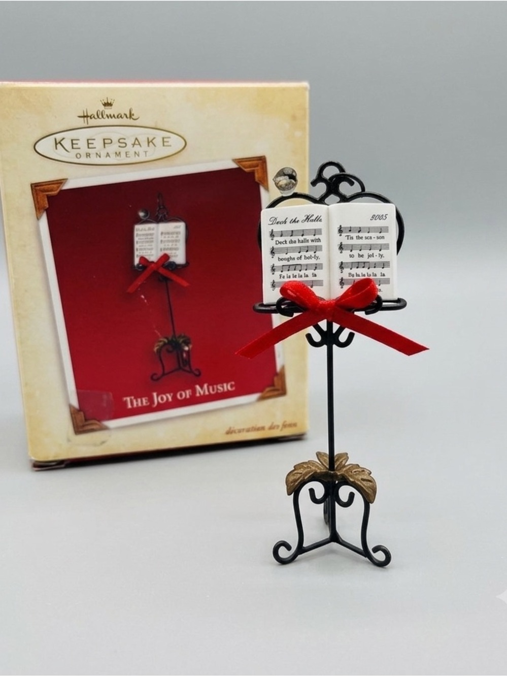 Hallmark Keepsake Ornament 2005 The Joy of Music Stand Sheet Music Deck The Hall